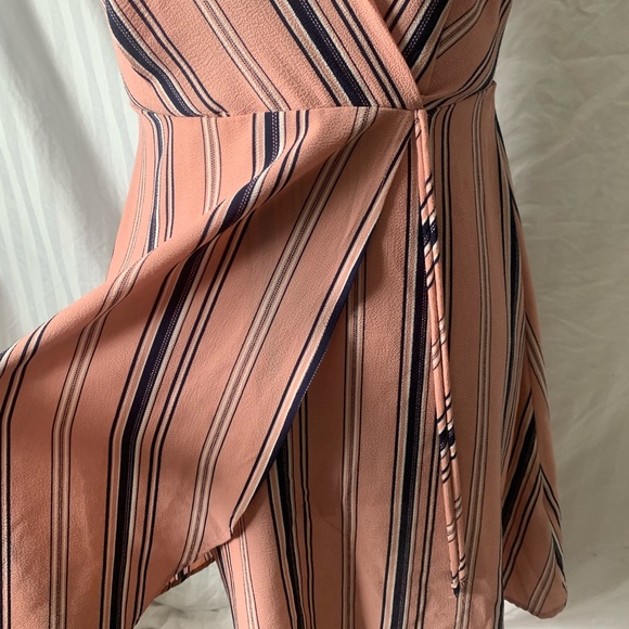 Blush & Navy Wrap Dress - Picture 4 of 7